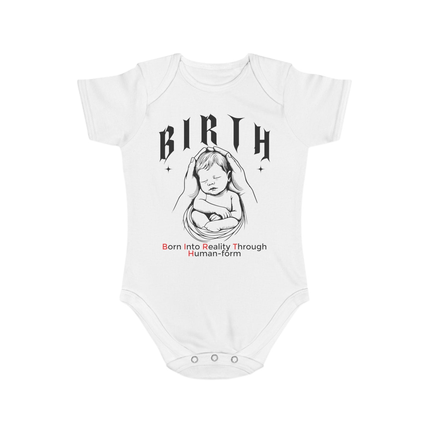 B.I.R.T.H. (Born Into Reality Through Human-Form) Announcement Baby Bodysuit, Infant Gift, Newborn Outfit, Baby Shower Gift, Cute Baby Clothing