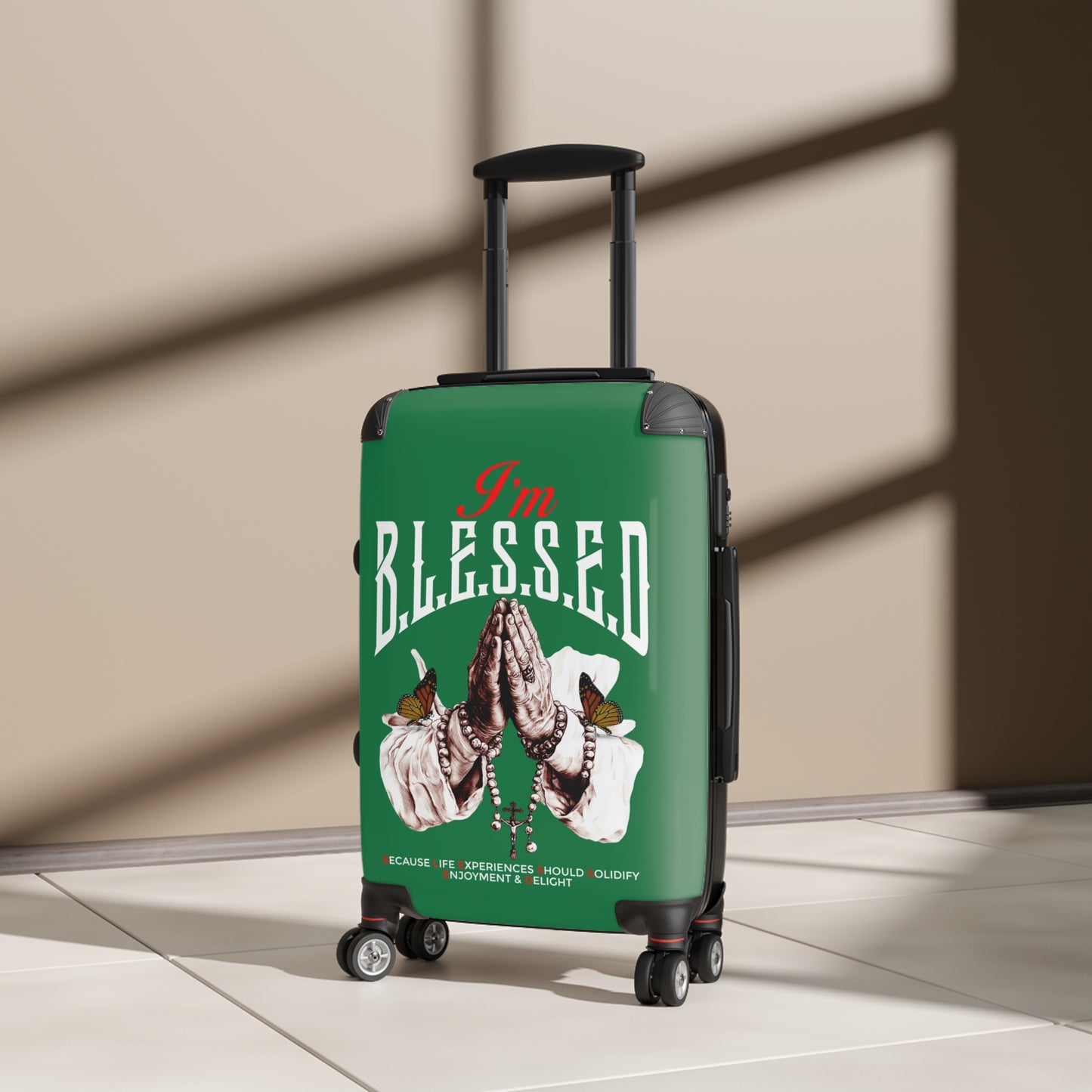 Blessed Travel Suitcase - Unique Luggage for Travelers, Faith-Inspired Gifts, Vacation Bags, Stylish Carry-On, Adventurer's Essentials