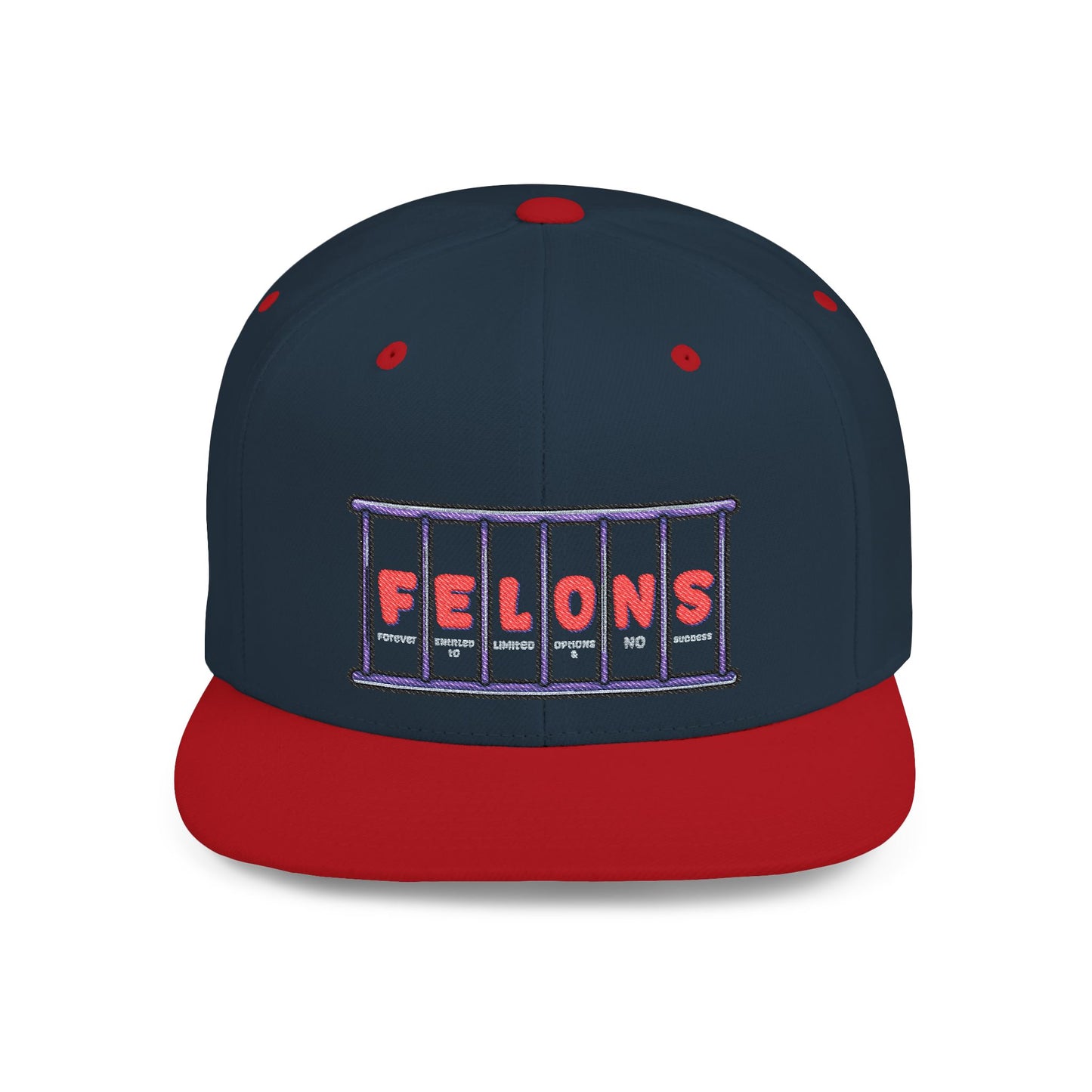 F.E.L.O.N.S. Flat Bill Snapback Hat | Stylish Streetwear, Hip Hop Fashion, Unique Gift for Friends, Casual Everyday Wear, Trendy Accessory