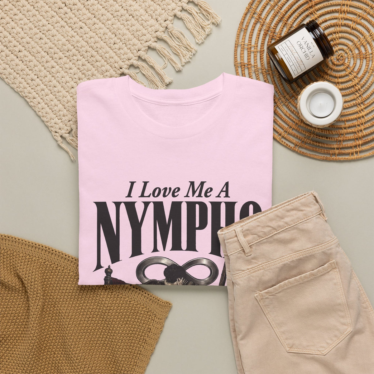 Nympho Graphic Tee — 'I Love Me a Nympho' Retro Devil Design
