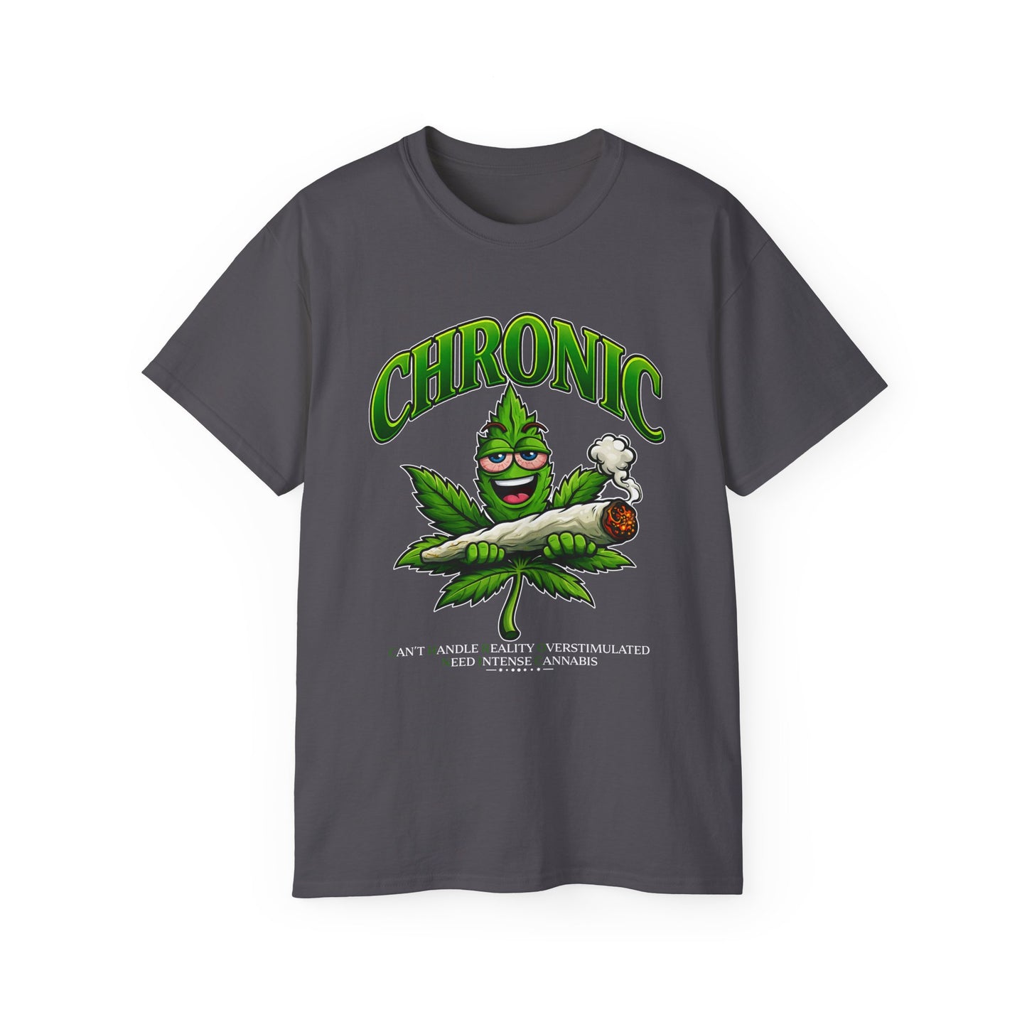 Chronic Cartoon Marijuana Leaf T-Shirt – Funny Cannabis Smoke Tee
