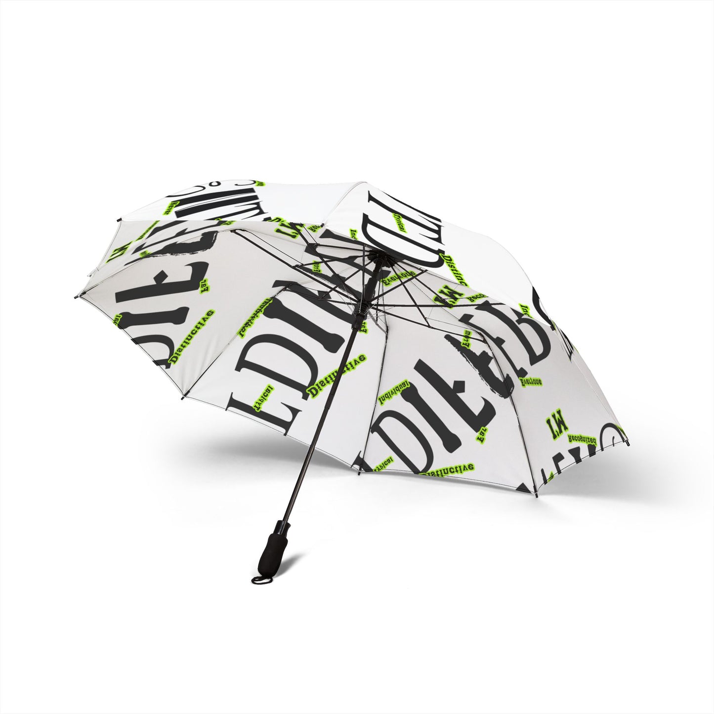 I'M D.I.F.F.E.R.E.N.T. Foldable Umbrella — Bold 'Retired' Typography Design