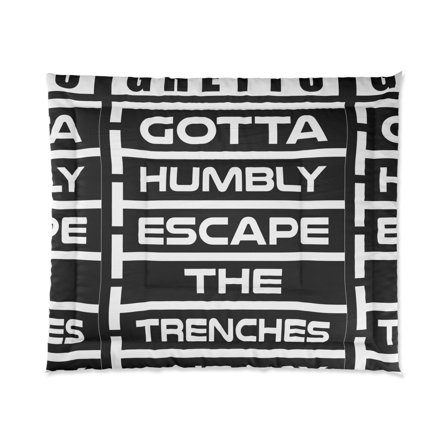 G.H.E.T.T.O. Urban Poetry Comforter - Inspirational Home Decor, Modern Bedding, Black and White Cozy Blanket, Motivational Gift for Dreamers, Hip [...]