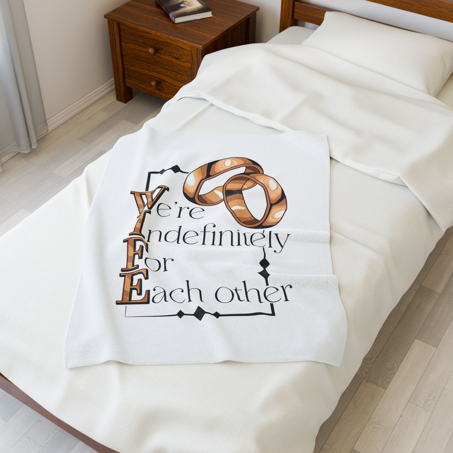 W.I.F.E. Cozy Velveteen Plush Blanket for Wives - Perfect Wedding Gift, Anniversary Present, Home Decor, Soft Throw, Gift for Her