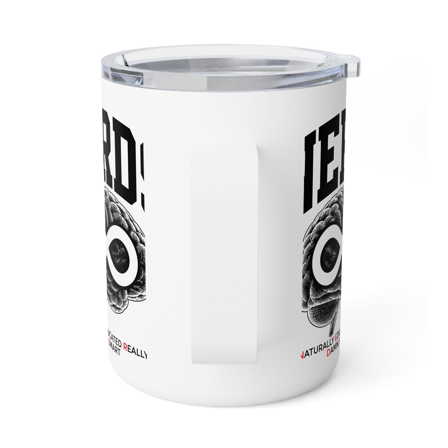 Insulated Coffee Mug — "NERDS" Brain Infinity Design | Funny Smart Teacher Gift