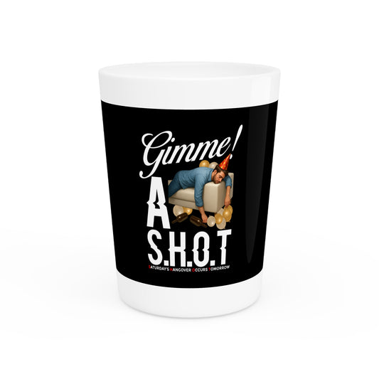 Funny Shot Glass, Gimme A S.H.O.T. Drinkware, Party Favors, Bachelor Gift, Home Bar Accessories, Novelty Drinkware