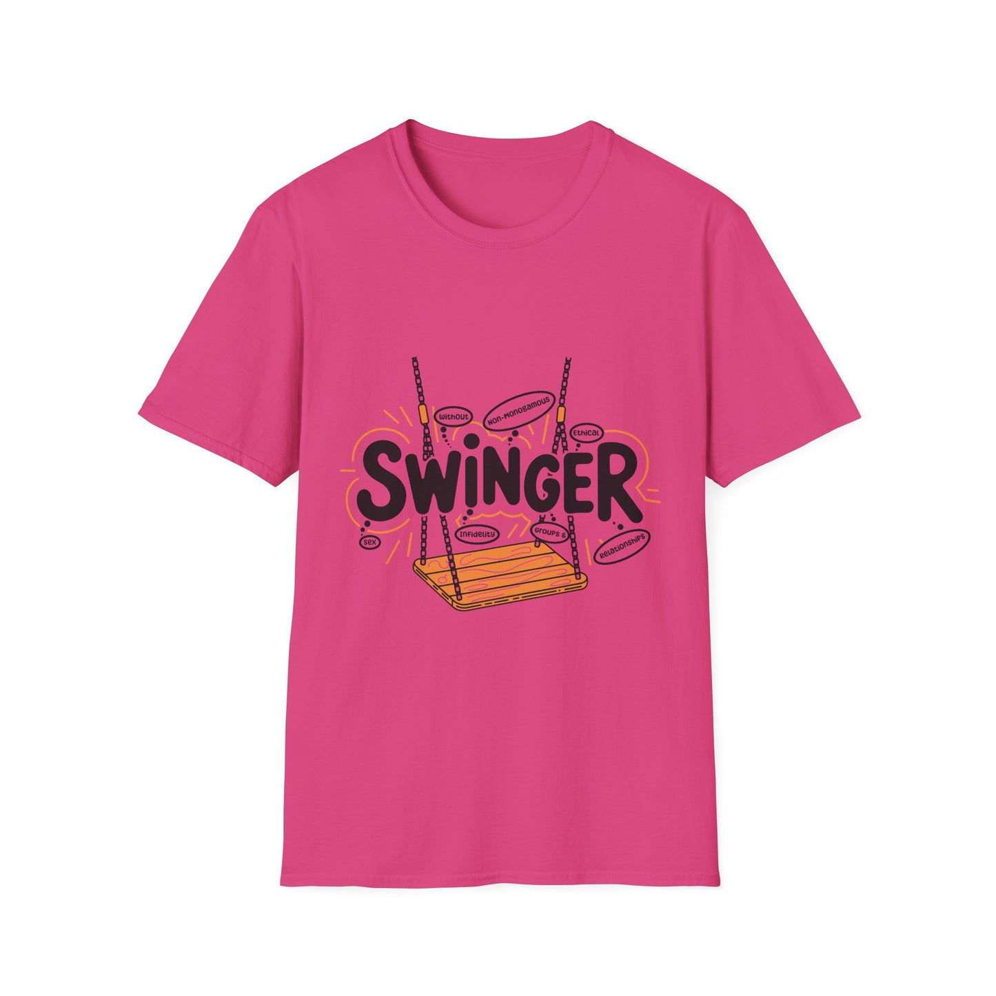 Fun S.W.I.N.G.E.R. (Sex Without Infidelity Non-Monogamous Groups Ethical Relationships) T-Shirt - Perfect for Promiscuous Spirits, Ethical Non-Monogamy & Adult Fun