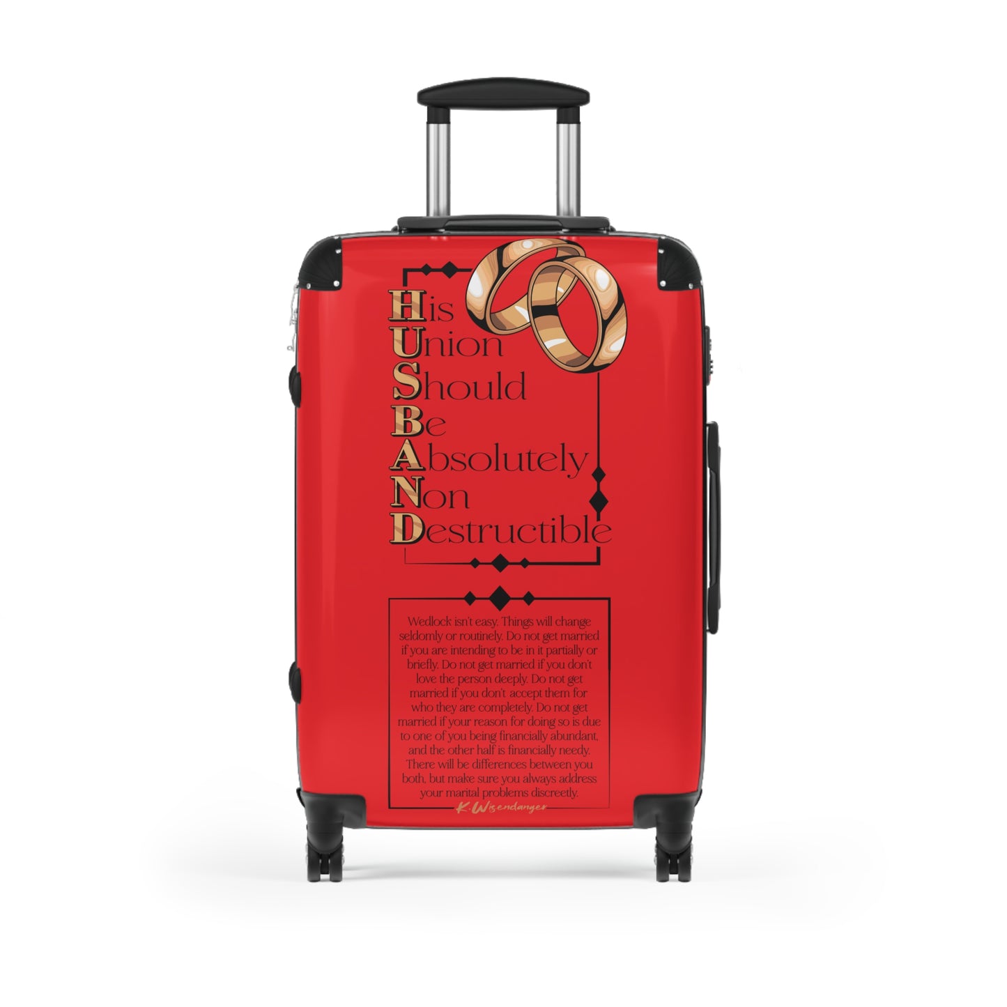 H.U.S.B.A.N.D. Durable Travel Suitcase for Couples, Wedding Gift, Unique Honeymoon Luggage, Personalized Travel Gear, Romantic Vacation Bag
