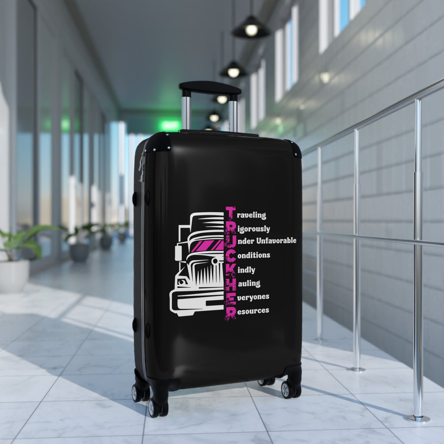 Trucker Suitcase with Travel Quotes - Perfect for Adventurers, Road Trips, Holiday Gifts, and Travel Enthusiasts
