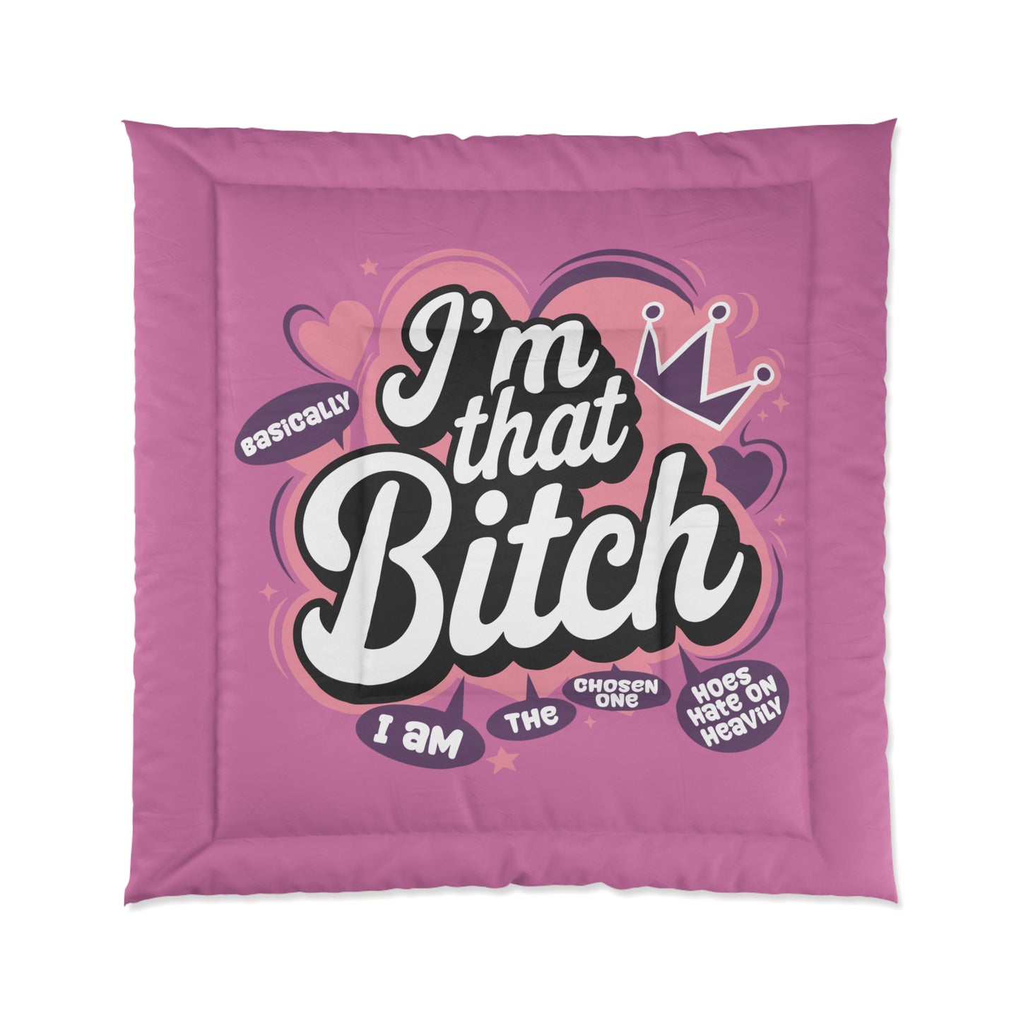 Fabulous Queen Comforter - Bold 'I'm That Bitch' Cozy Bedding, Empowering Gift for Her, Fun Bedroom Decor, Perfect for Self-Care