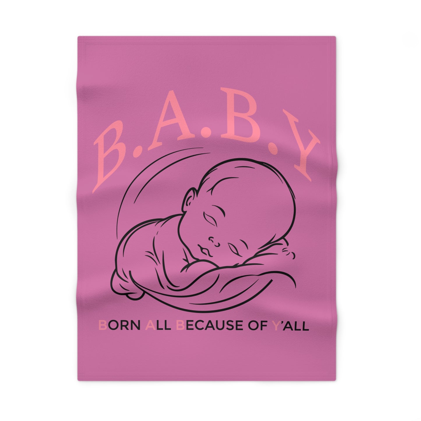 Cozy B.A.B.Y. (Born All Because of Ya'll) Blanket, Soft Fleece Blanket for Infants, Perfect Baby Shower Gift, Nursery Décor, Gender-Neutral Baby Gift, Keepsake for Newborns