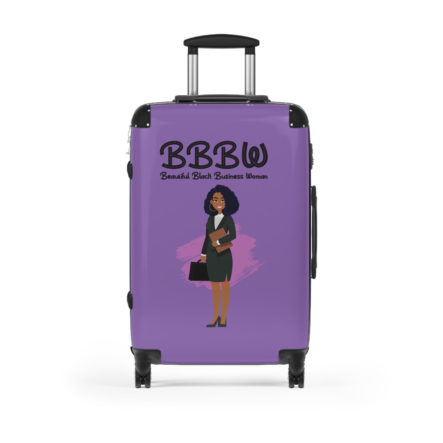B.B.B.W. Stylish Travel Suitcase for Empowered Women, Personalized Luggage, Business Traveler Bag, Gift for Graduates, Black Woman Pride