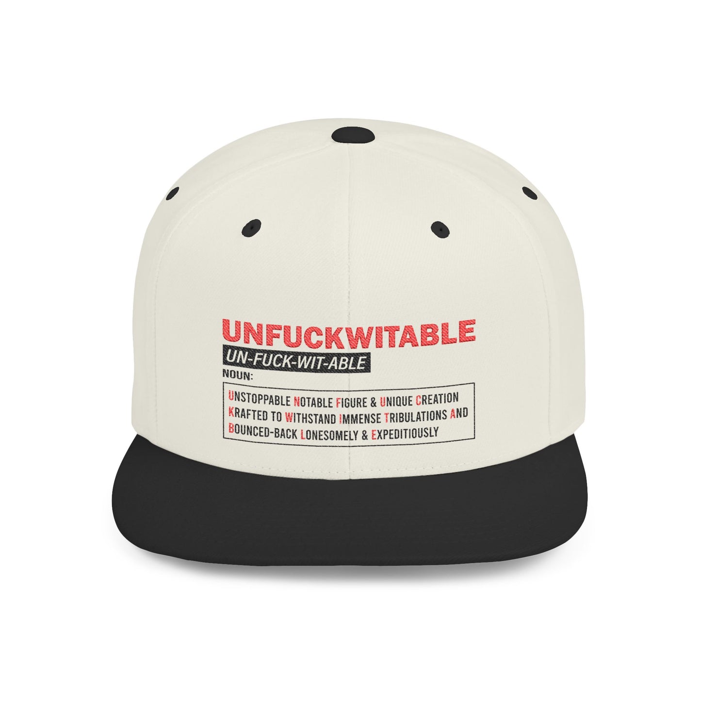 U.N.F.U.C.K.W.I.T.A.B.L.E. Flat Bill Snapback Hat | Bold Statement Cap, Fashion Accessory, Unique Gift, Casual Wear, Trendy Headwear