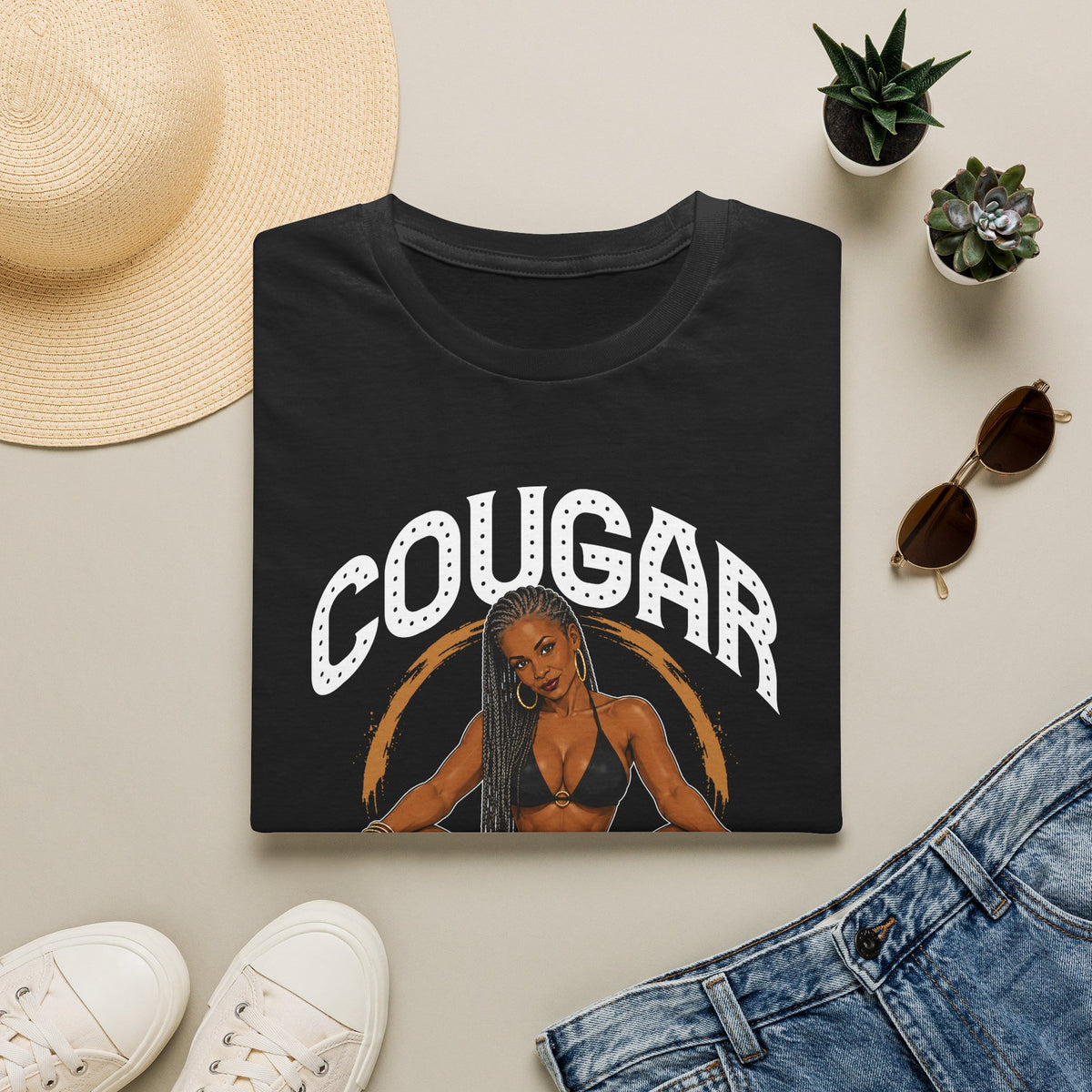Cougar Graphic T-Shirt — Bold Vintage Pinup Style