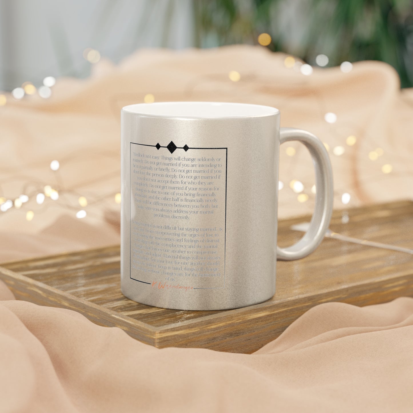 W.I.F.E. (We're Indefinitely For Each-Other) Metallic Wedding Mug | Love & Relationship Gift | Wife, Engagement, Anniversary, Bridal Shower, Special Occasion