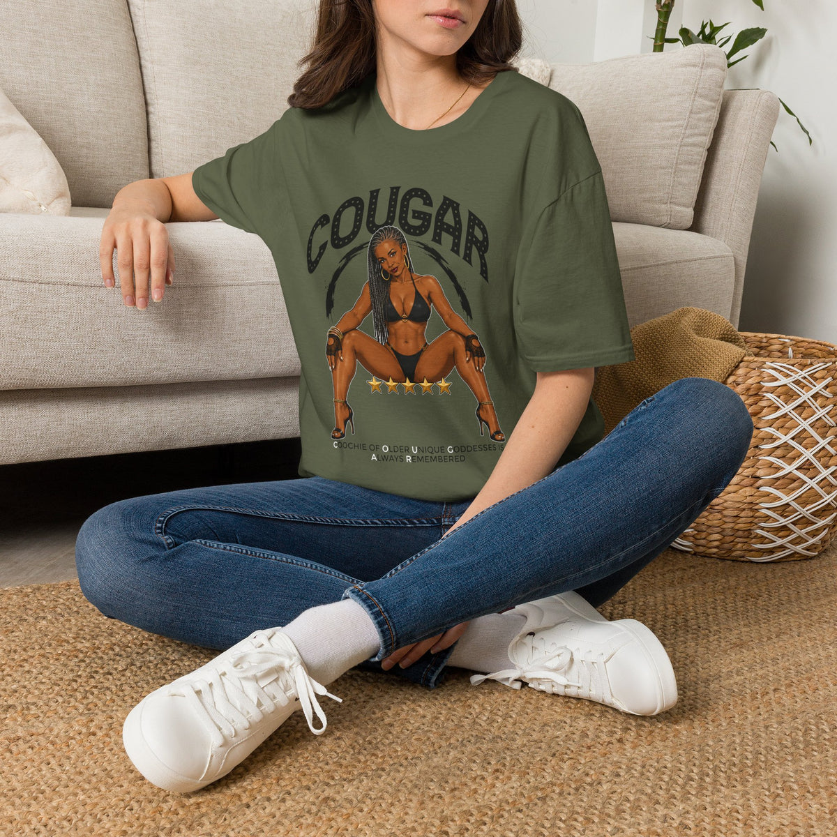 Cougar Graphic T-Shirt — Bold Vintage Pinup Style