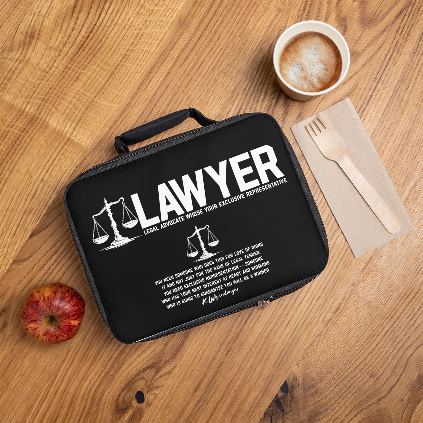 Lawyer Lunch Bag – Legal Advocate Scales Insulated Lunchbox (Gift for Attorneys)