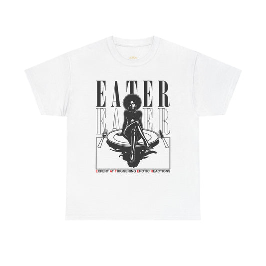 EATER Graphic Tee — Retro Femme Silhouette Plate Illustration