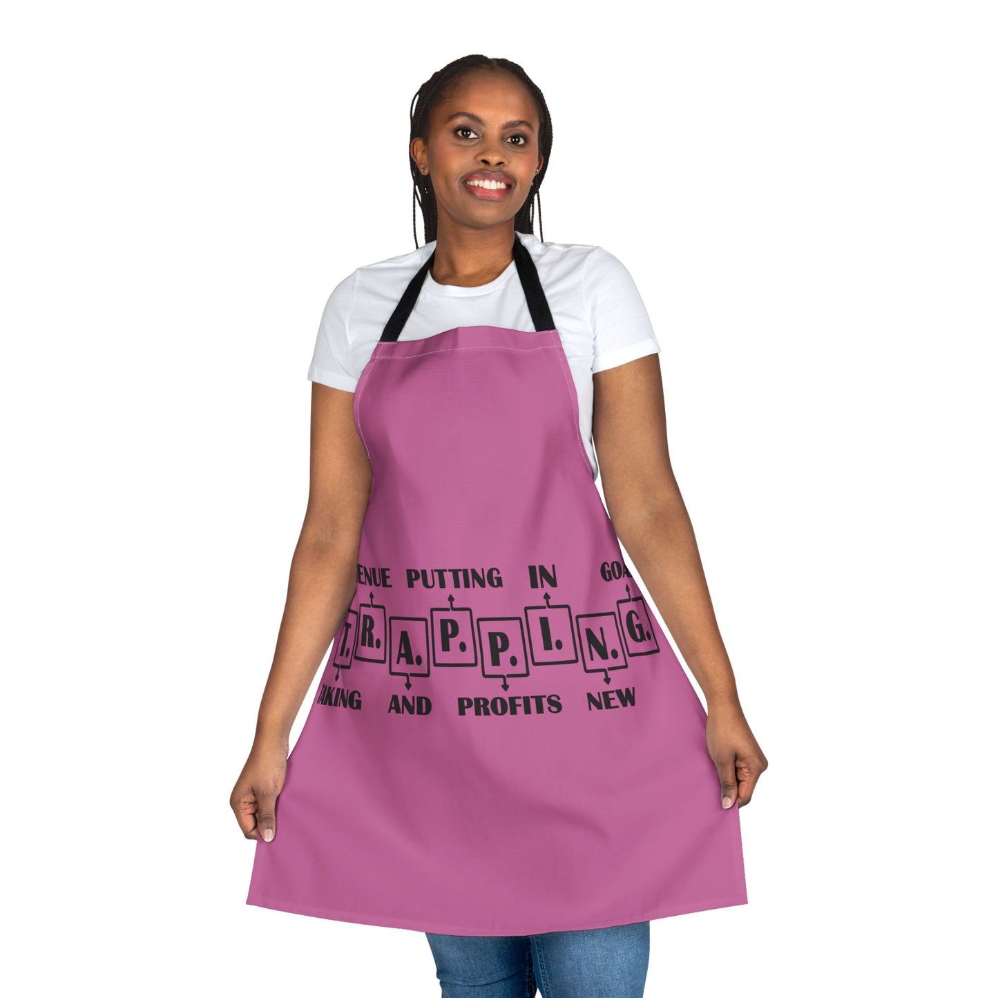 Apron — “T.R.A.P.P.I.N.G.” Chef Apron with Motivational Business Word Art