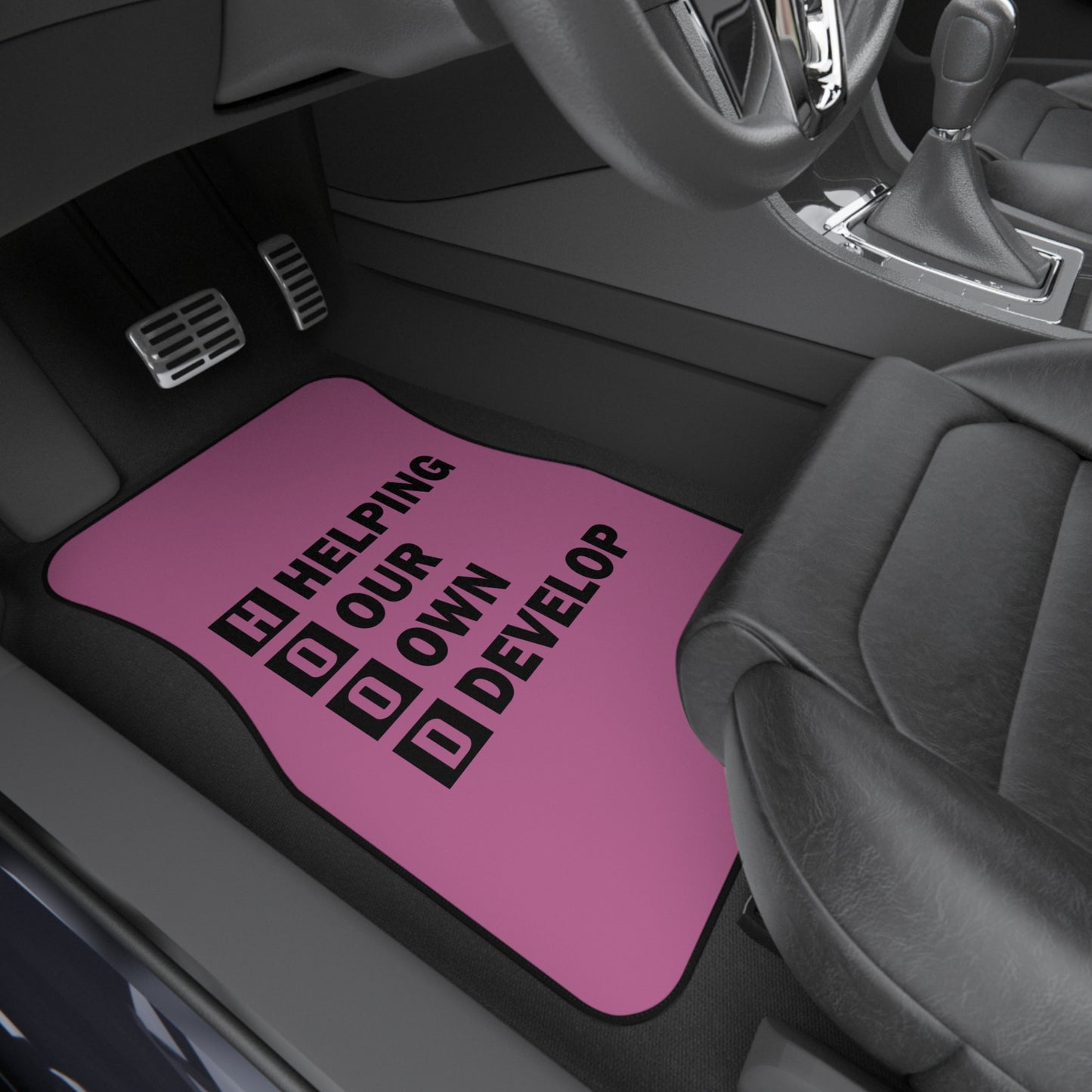 Car Mats — Pink 'HOOD: Helping Our Own Develop' Set of 4