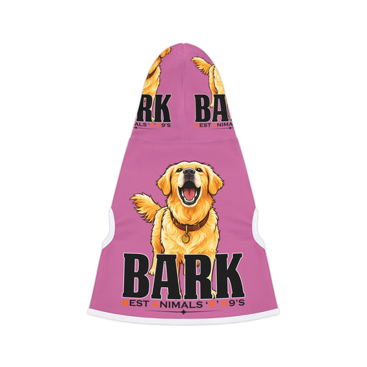 Pet Hoodie — Pink "BARK" Golden Retriever Dog Hoodie