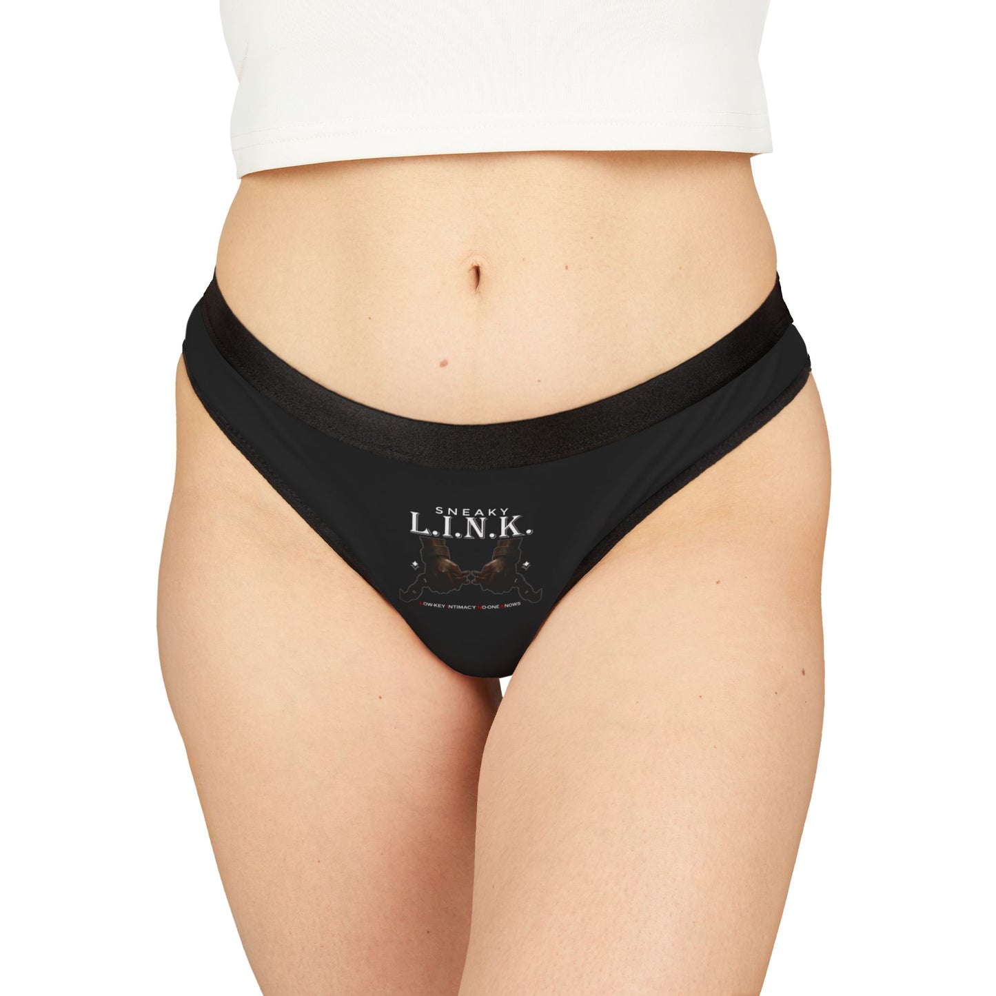Sneaky L.I.N.K. (Low -Key Intimacy No-one Knows) Women's Thongs | Playful Underwear, Cute Lingerie, Cheeky Accessories