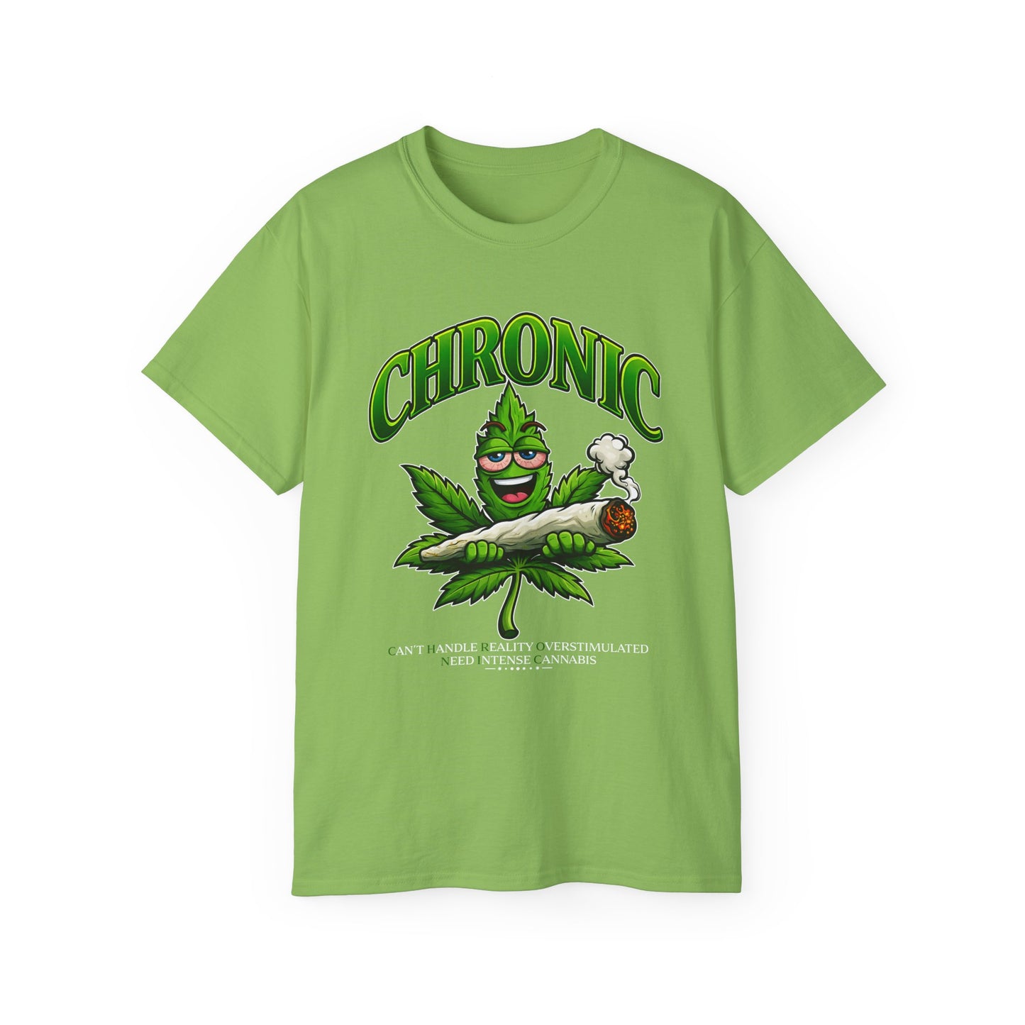 Chronic Cartoon Marijuana Leaf T-Shirt – Funny Cannabis Smoke Tee