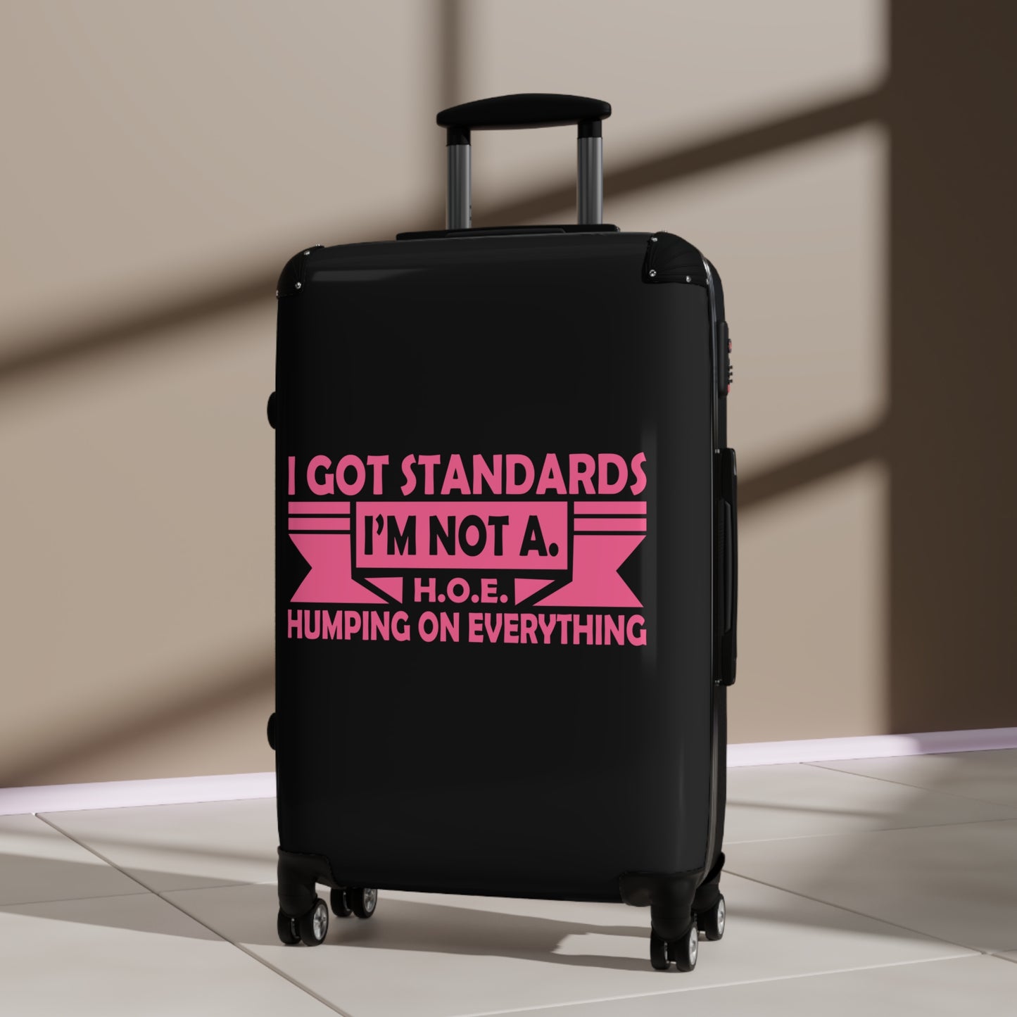 Trendy Luggage with Attitude - 'I Got Standards, I'm Not A H.O.E.' Suitcase - Perfect for Travel Enthusiasts, Vacation, Gift Ideas, [...]