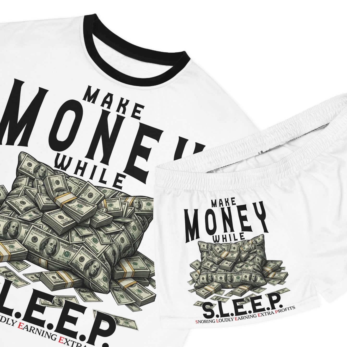 Money While Sleep Women's Short Pajama Set (AOP)