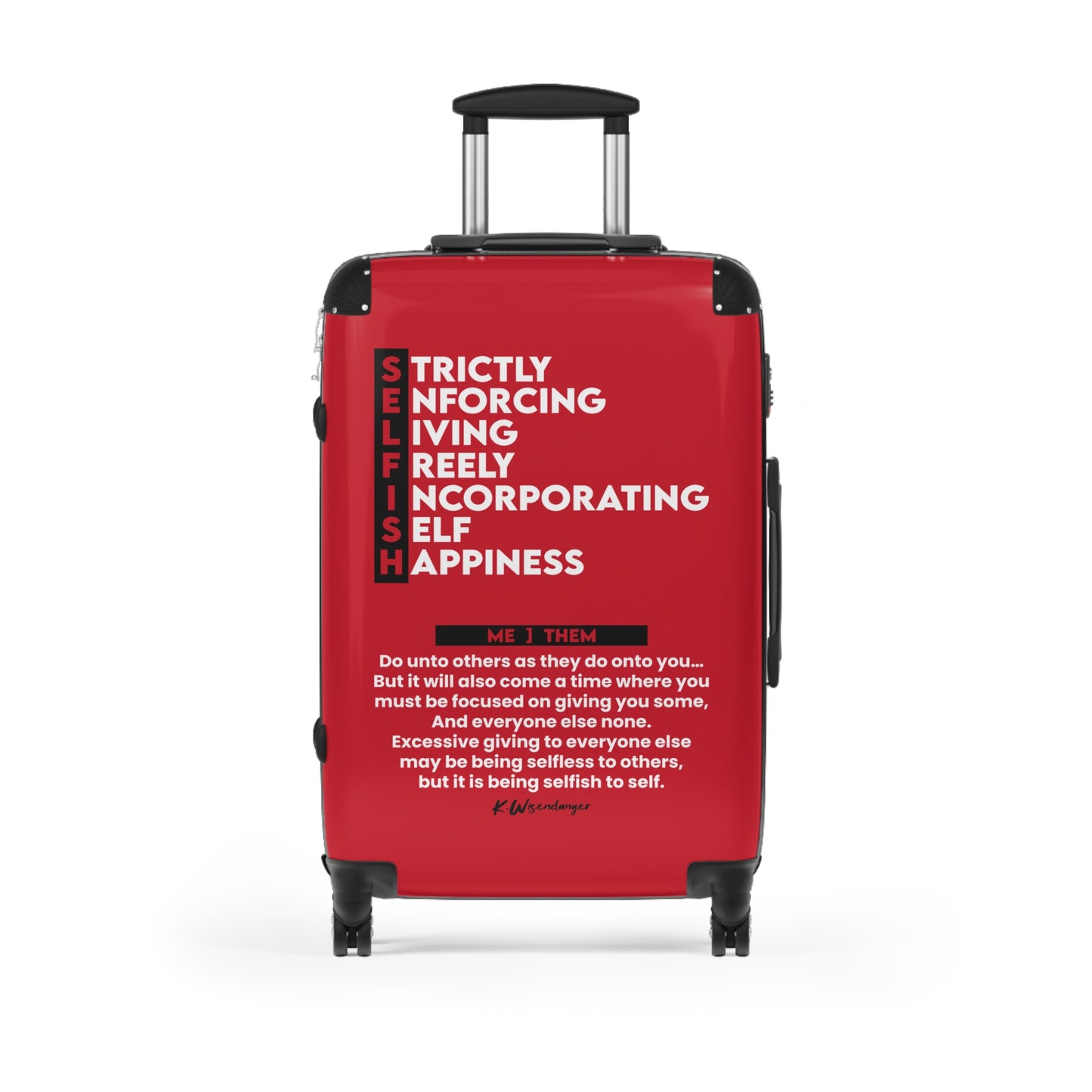 Self-Care Suitcase with Inspirational Quote, Travel Accessories, Vacation Essentials, Self-Love Gifts, Luggage for the Mindful Traveler