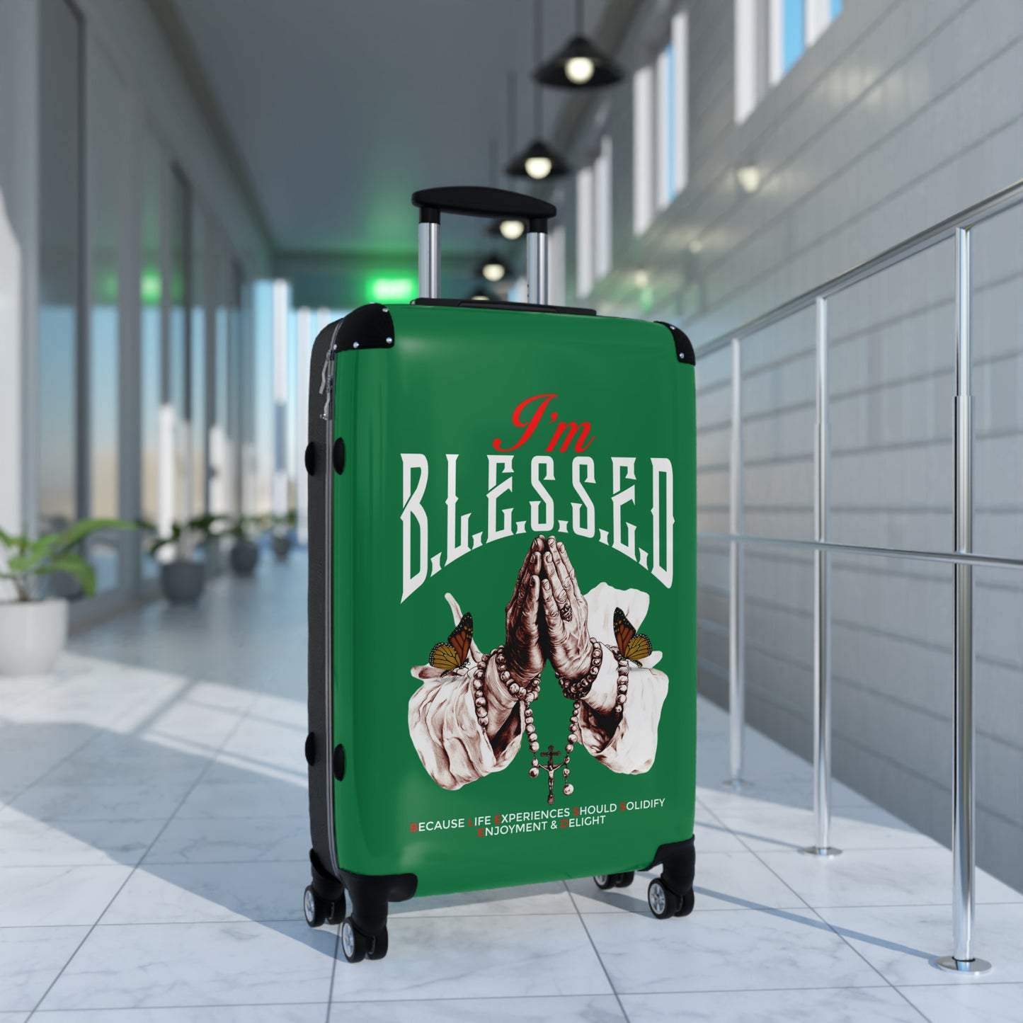 Blessed Travel Suitcase - Unique Luggage for Travelers, Faith-Inspired Gifts, Vacation Bags, Stylish Carry-On, Adventurer's Essentials