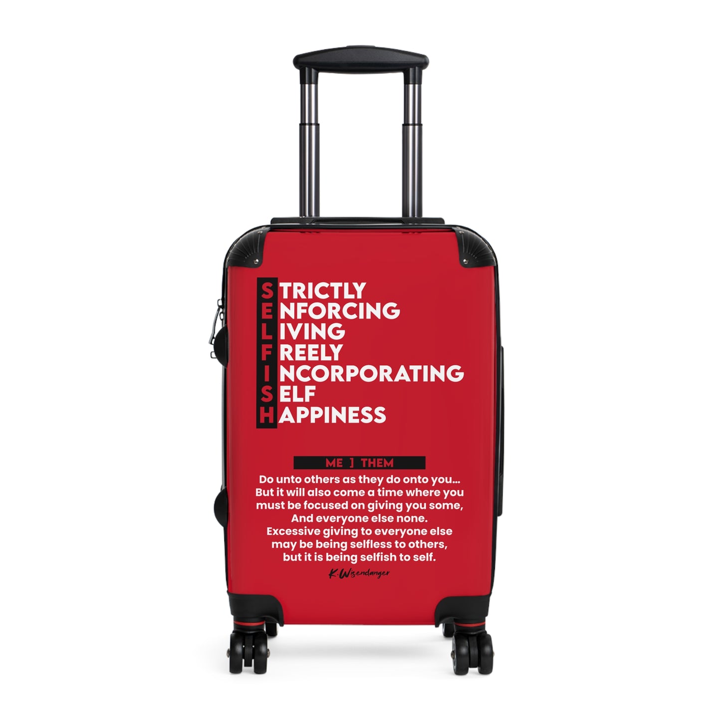 Self-Care Suitcase with Inspirational Quote, Travel Accessories, Vacation Essentials, Self-Love Gifts, Luggage for the Mindful Traveler