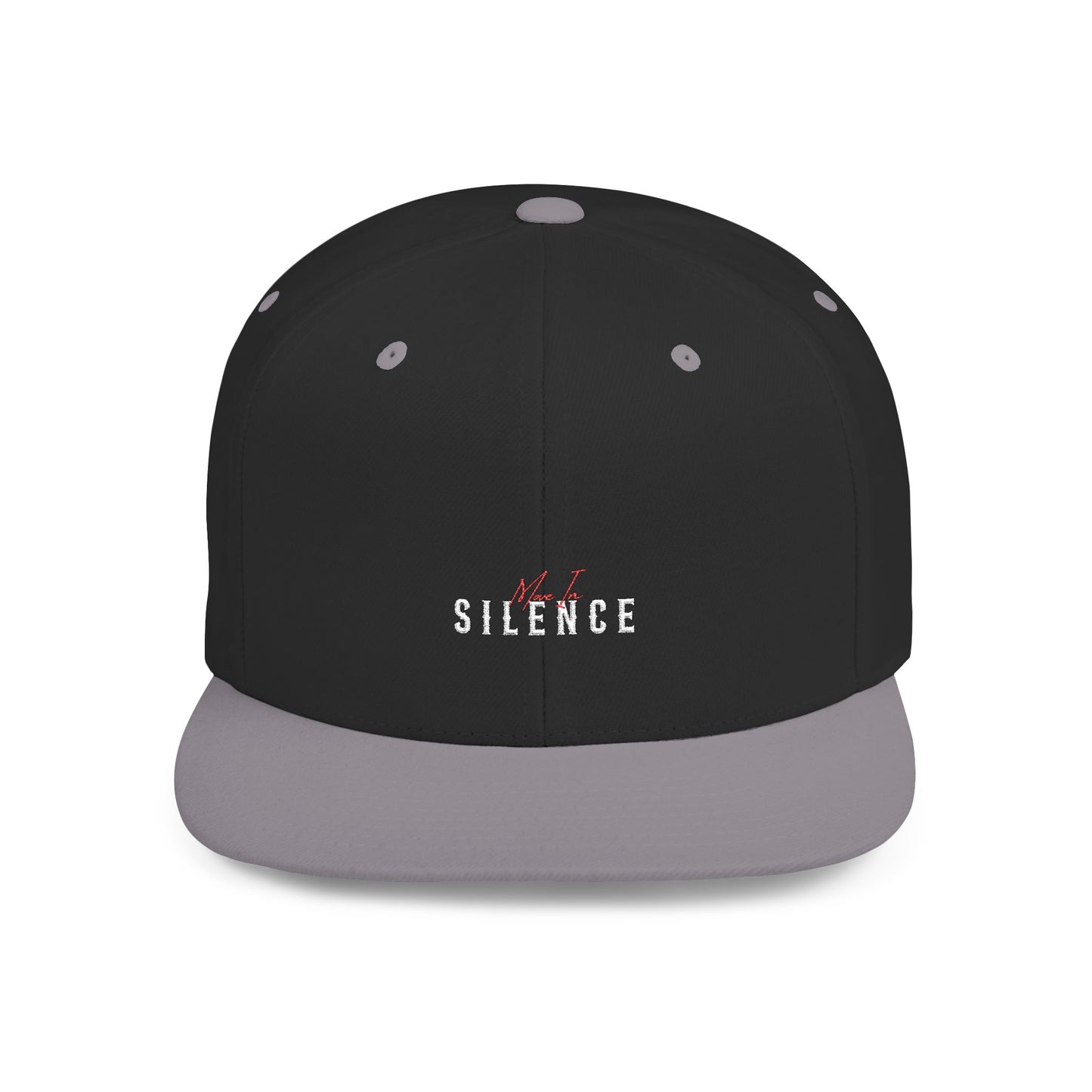 Move In S.I.L.E.N.C.E. Sleek Flat Bill Snapback Hat, Cool Urban Hat, Trendy Cap, Street Style Accessory, Gift for Him/Her, Casual Fashion Must-Have