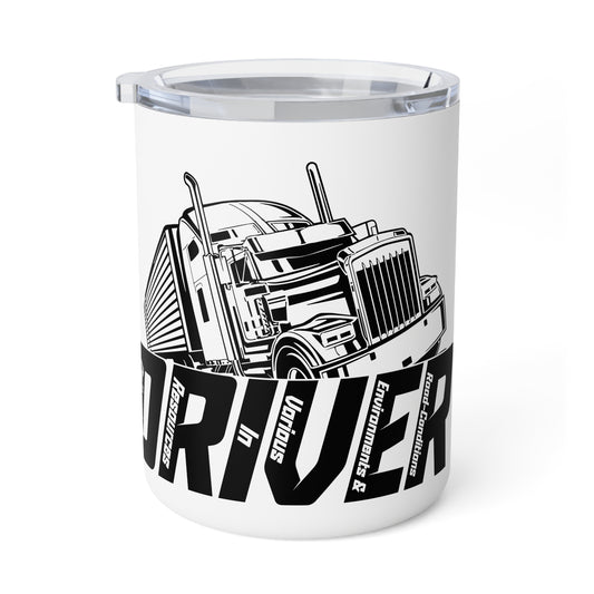 Trucker D.R.I.V.E.R. Insulated Coffee Mug | Perfect Gift for Drivers | 10oz Mug | Travel Beverage Container | Unique Coffee Cup | Motivational Drinkware