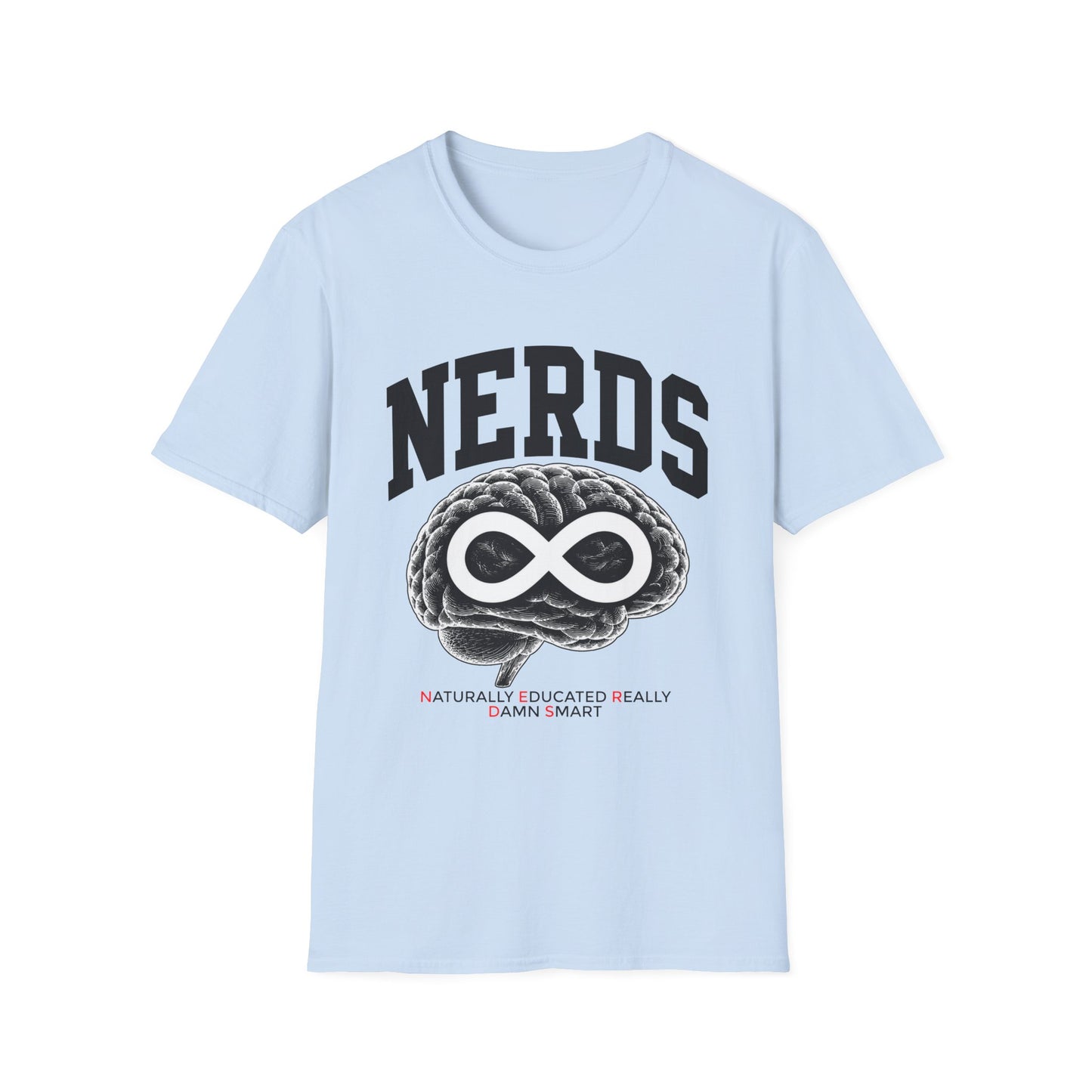 Nerds Brain Infinity Graphic T-Shirt — Funny Retro Smart Pride Tee