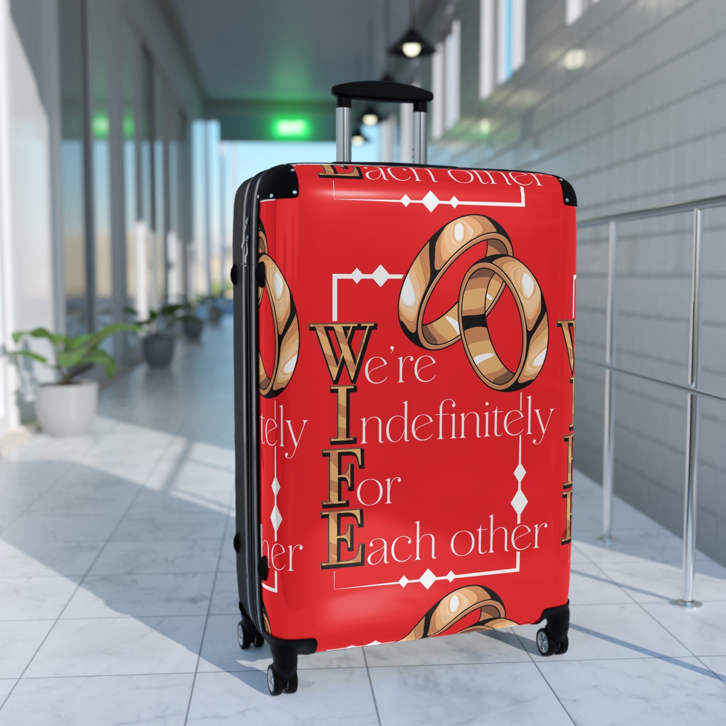 W.I.F.E. Travel Suitcase, Custom Luggage, Wedding Gift, Honeymoon Accessory, Couple's Travel Gear, Anniversary Surprise