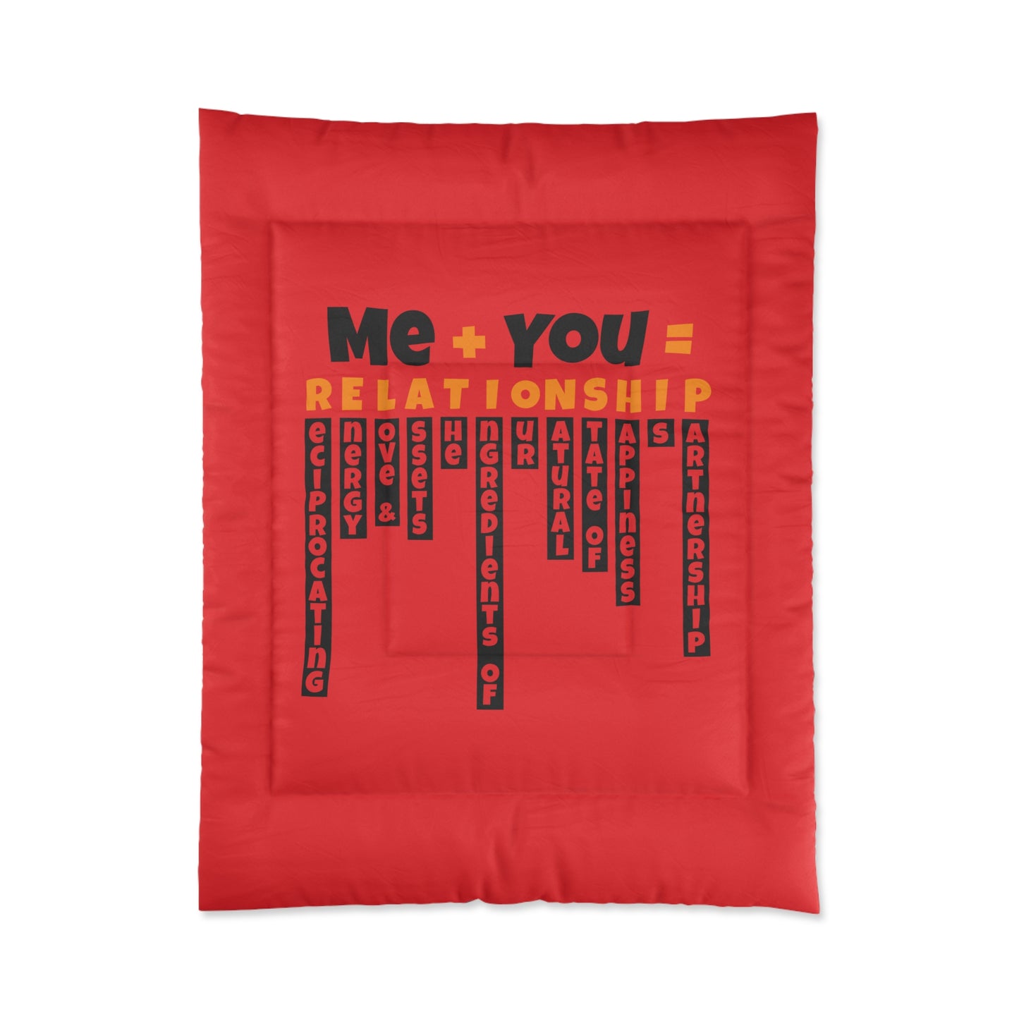 Love Equation Relationship Comforter, Cozy Bedroom Decor, Couples Gift, Valentine's Day Bedding, Relationship Quote Blanket