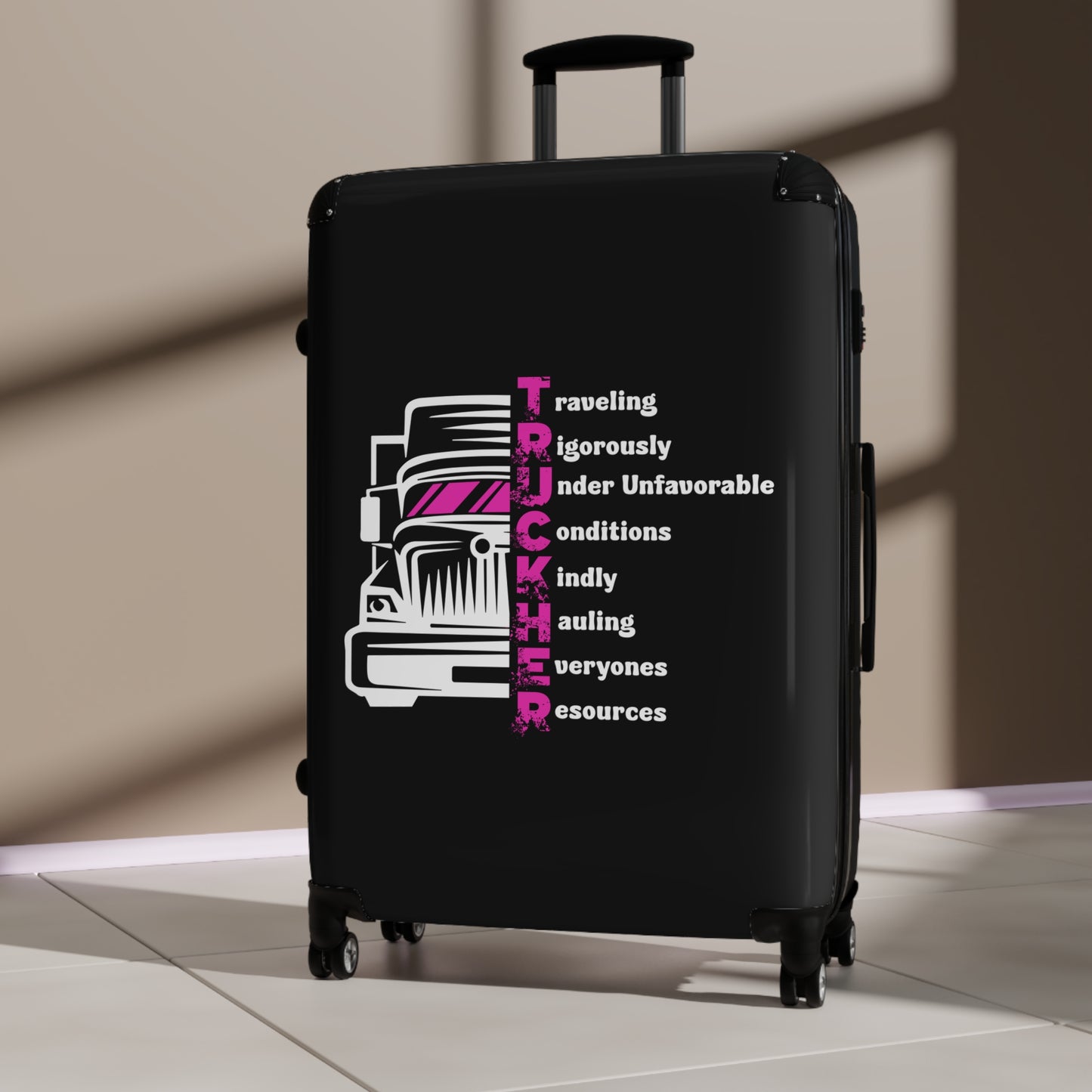 Trucker Suitcase with Travel Quotes - Perfect for Adventurers, Road Trips, Holiday Gifts, and Travel Enthusiasts