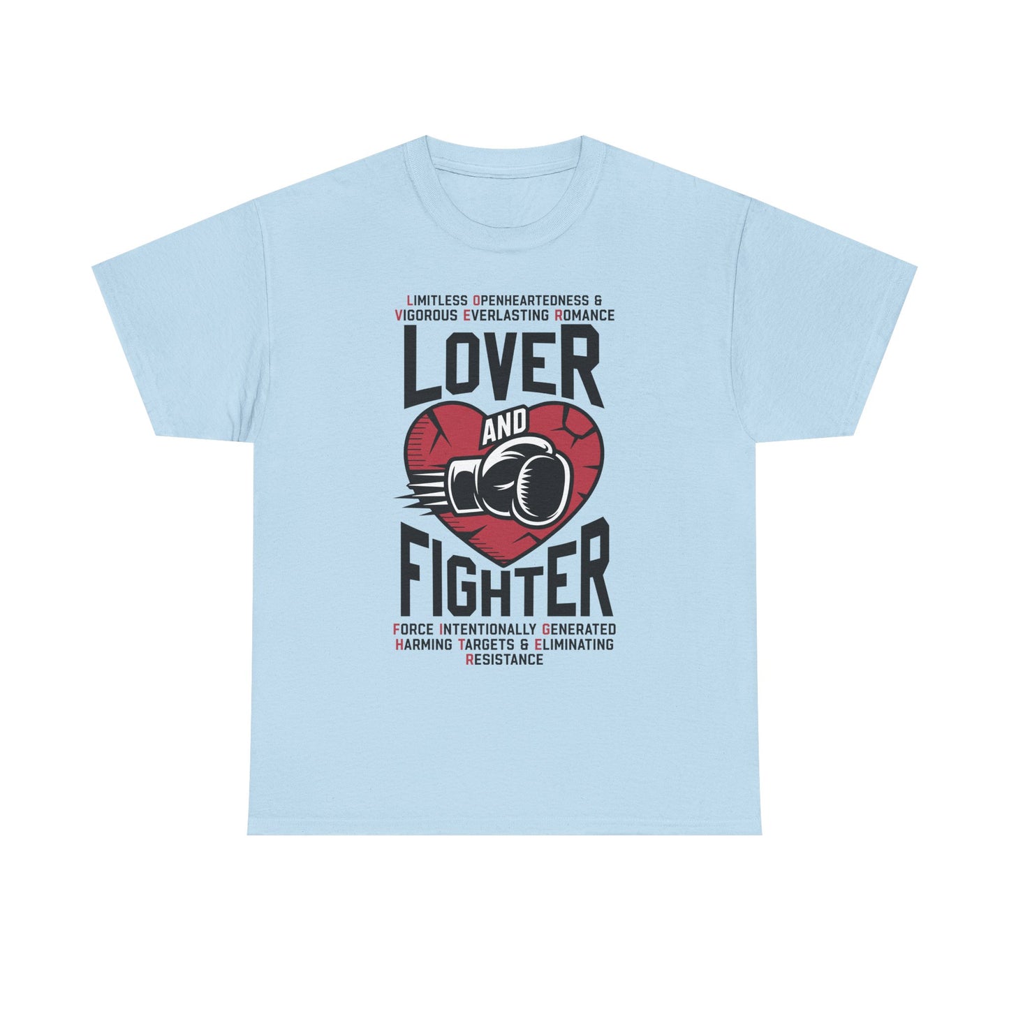 Lover & Fighter Unisex Tee, Inspirational Cotton Shirt, Motivational Graphic Tee, Unique Gift for Fighters, Activewear for Him/Her