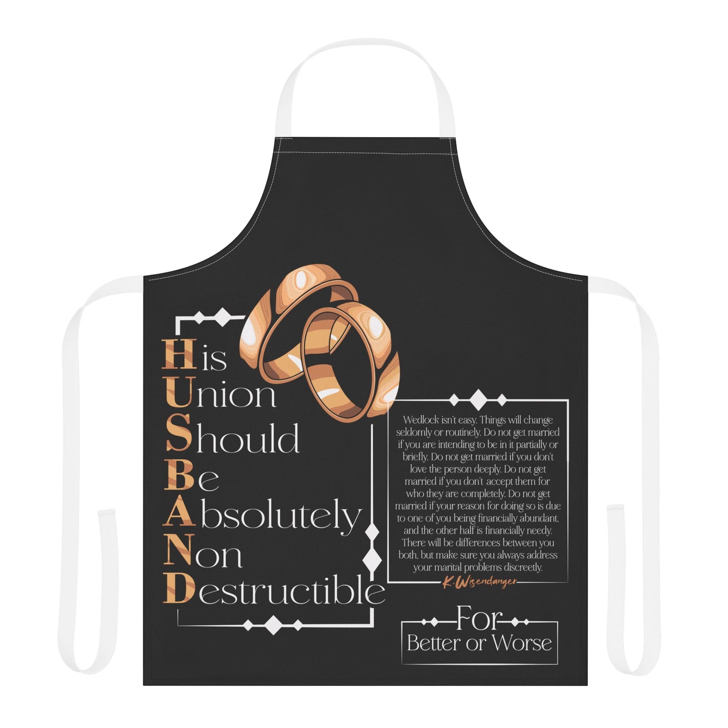 PREMIUM Wedding Vows Apron — 'His Union Should Be Absolutely Non Destructible' Bridal Shower & Anniversary Gift