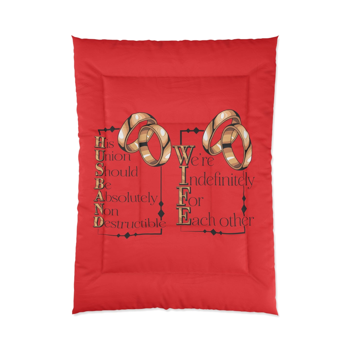 H.U.S.B.A.N.D. W.I.F.E. Couples Comforter, Indefinitely Together Bedding, Wedding Gift, Home Decor, Cozy Sleep, Anniversary Celebration