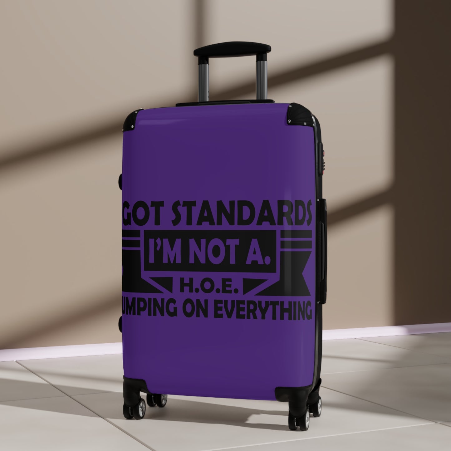 I'M Not A H.O.E. Travel Suitcase with Bold Quote, Fun Luggage for Adventurers, Unique Carry-On for Trips, Gift for Travelers, Vacation Essentials