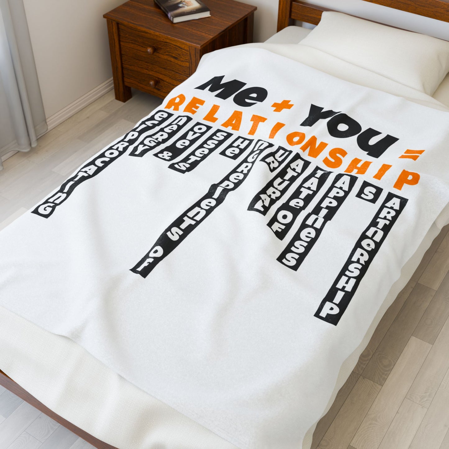 Relationship Goals Velveteen Plush Blanket, Cozy Throw for Couples, Gift for Anniversaries, Soft Home Decor for Love