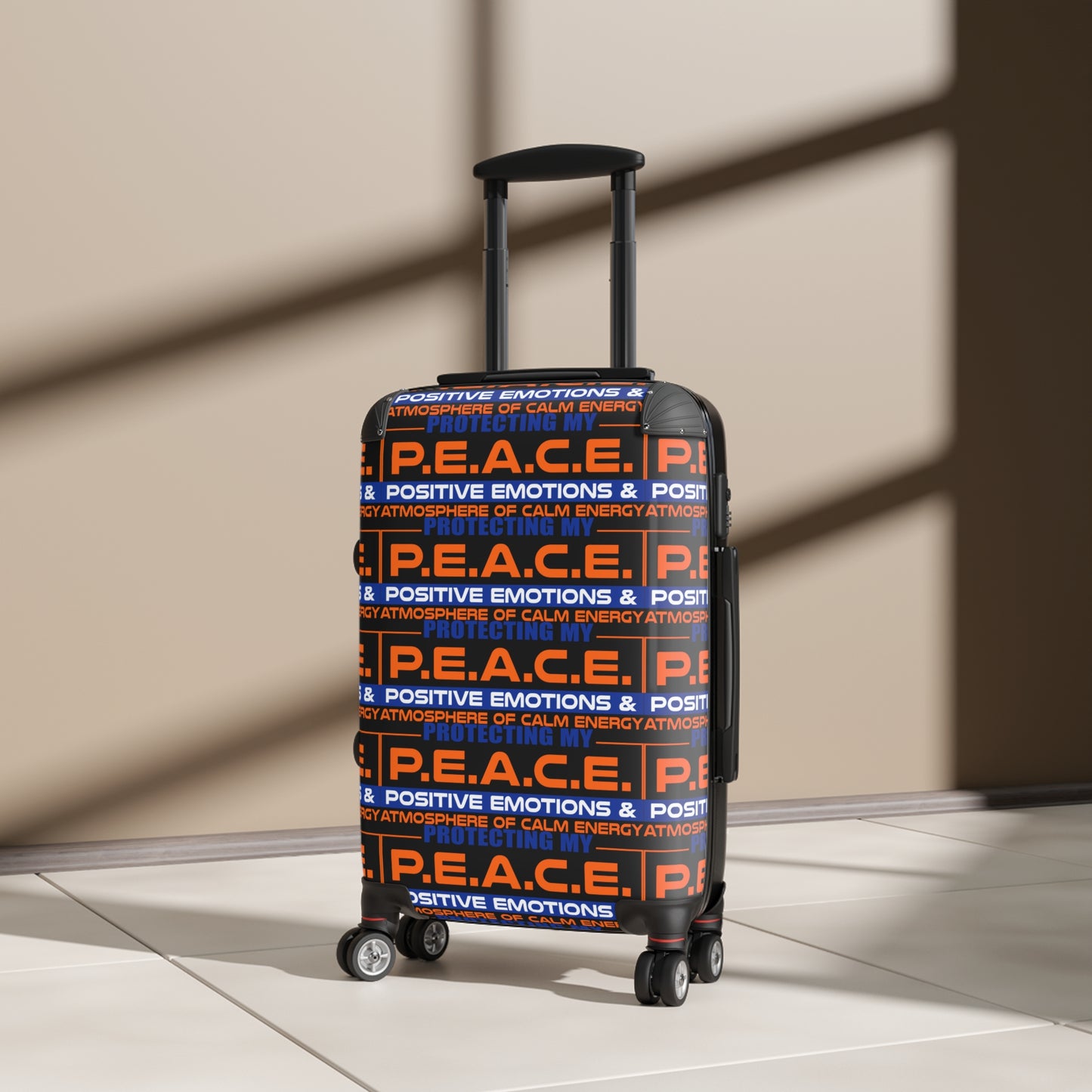Protecting My Peace Stylish Carry-On Luggage with Motivational Design, Travel Bag for Vacation, Holiday Gifts, Peaceful Travel
