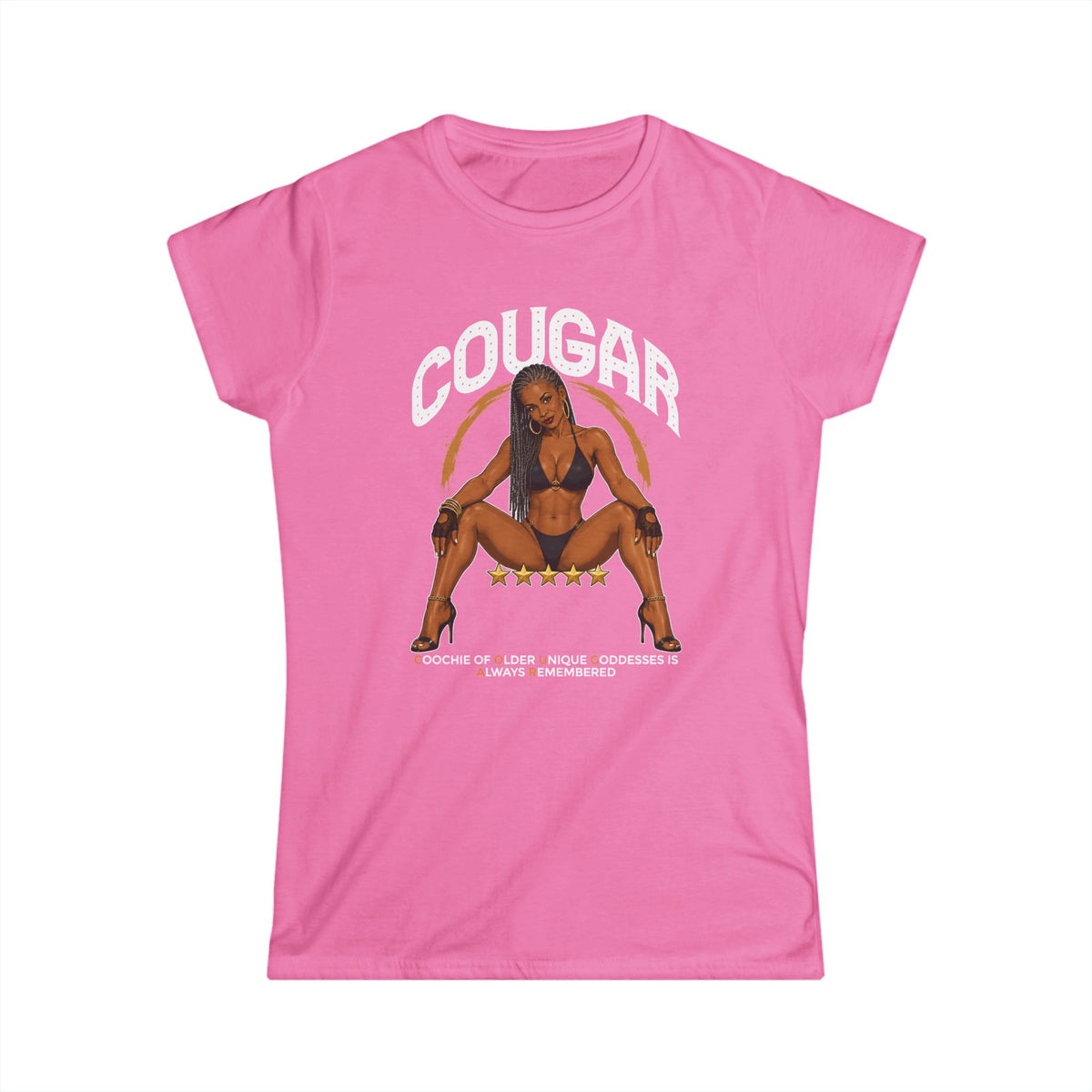 C.O.U.G.A.R. Women's Black Crewneck Tee — Soft Everyday T-Shirt