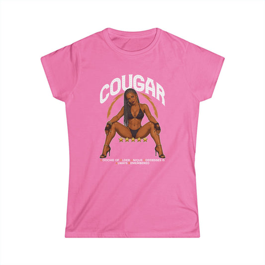 C.O.U.G.A.R. Women's Black Crewneck Tee — Soft Everyday T-Shirt