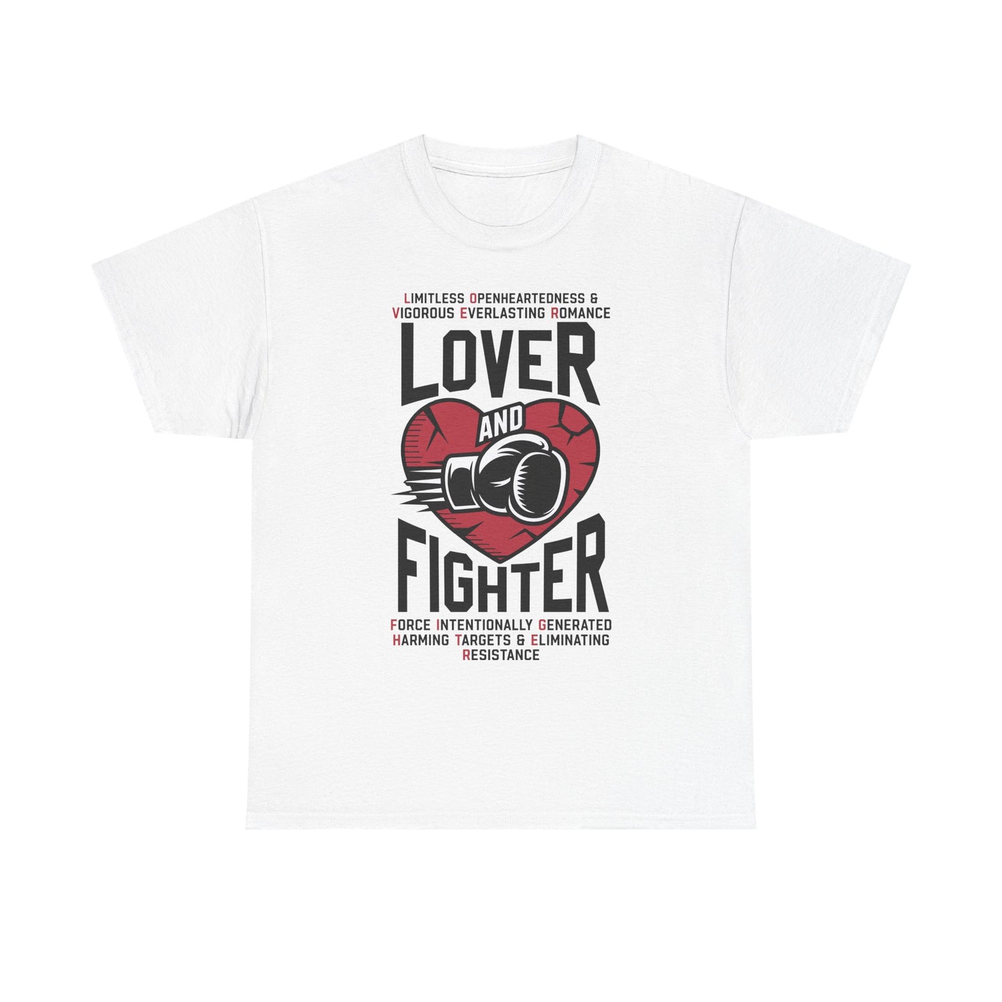 Lover & Fighter Unisex Tee, Inspirational Cotton Shirt, Motivational Graphic Tee, Unique Gift for Fighters, Activewear for Him/Her