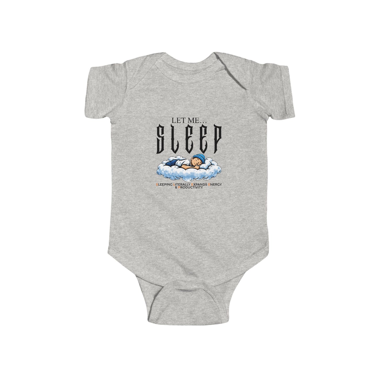 Infant Bodysuit "Let Me Sleep" Baby Onesie – Cute Sleeping Cloud Design