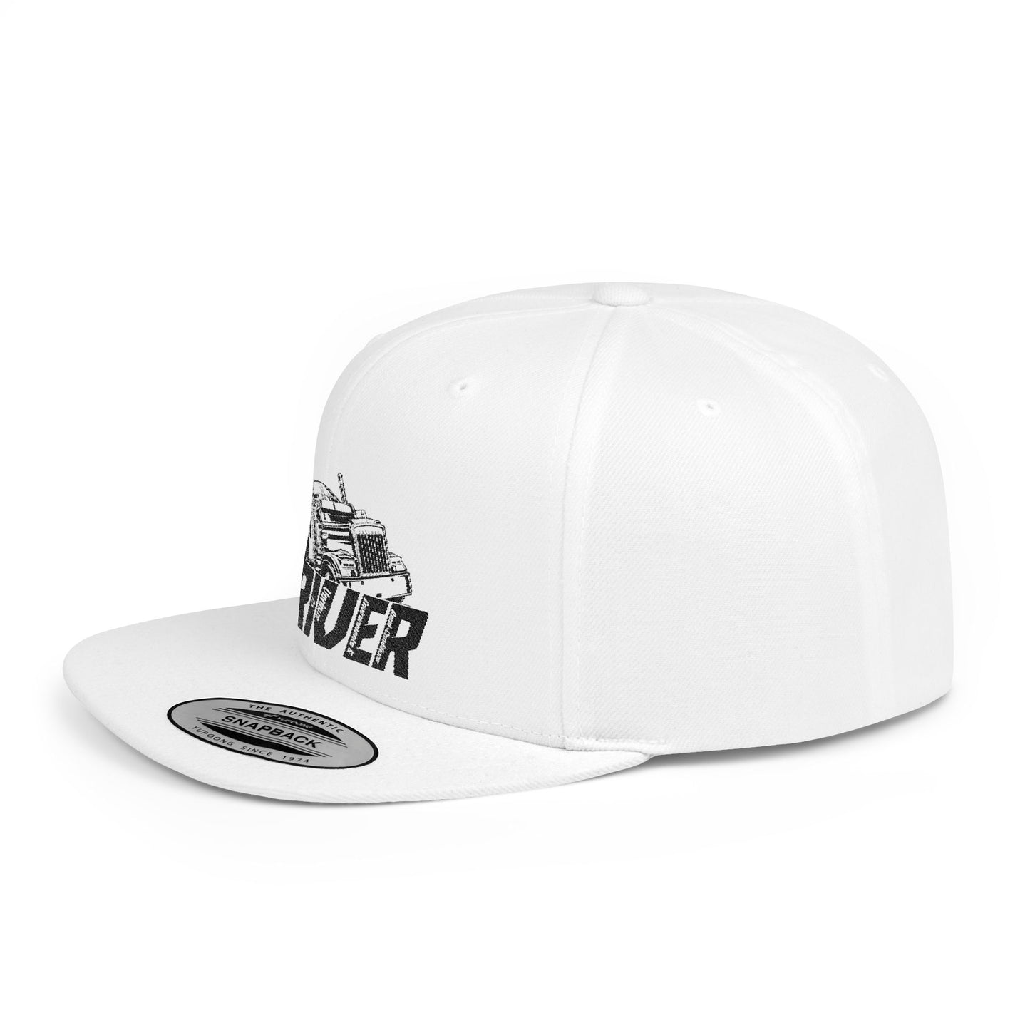 D.R.I.V.E.R. Flat Bill Snapback Hat | Cool Trucking Cap | Adjustable Men’s Hat | Gifts for Drivers | Fashionable Graphic Cap