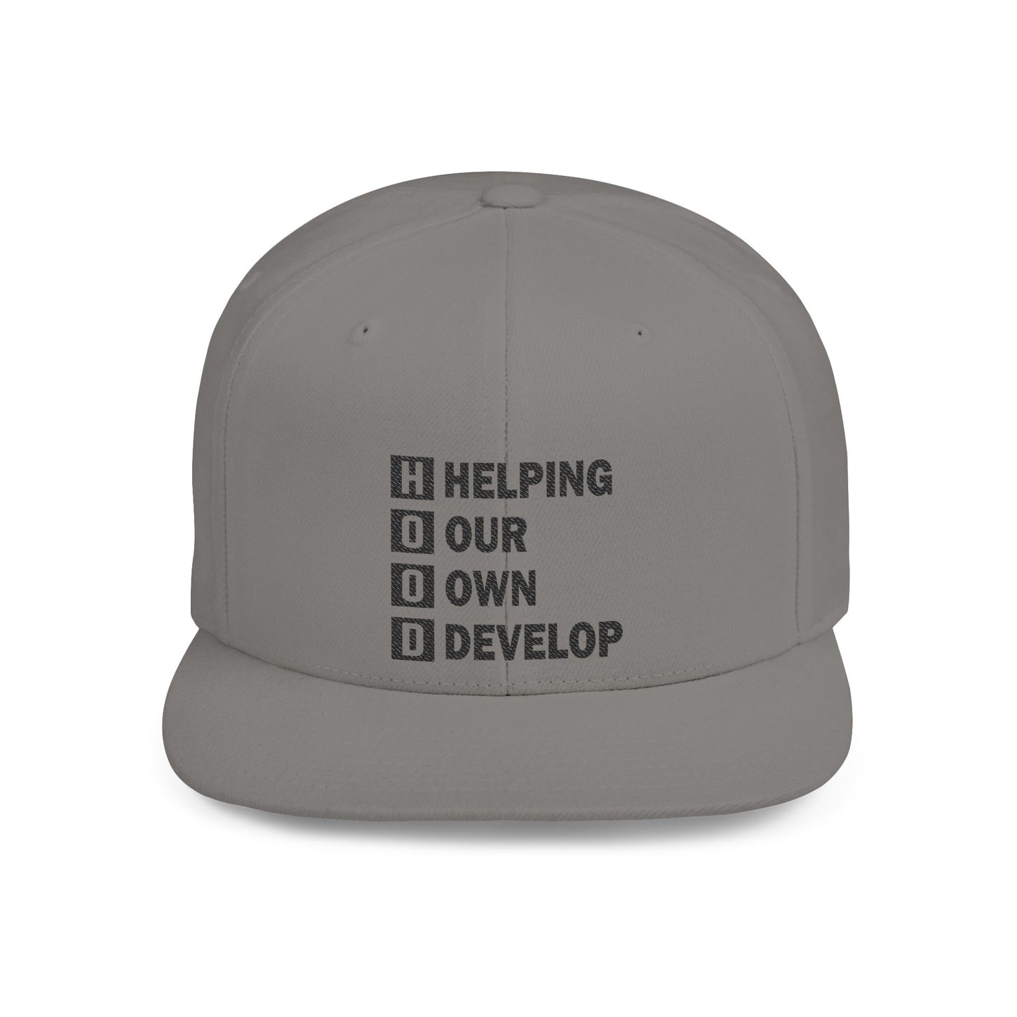 H.O.O.D. Helping Our Own Develop Snapback Hat | Motivational Cap for Community Support, Streetwear
